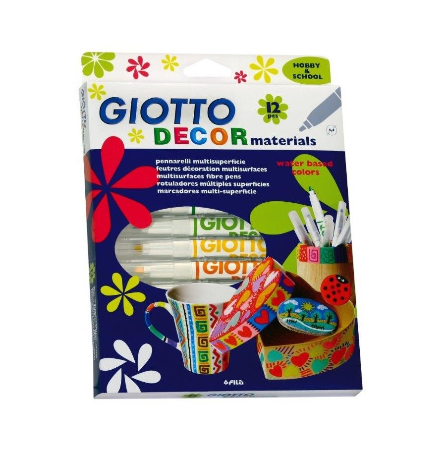 Giotto Décor 12 feutres multi support