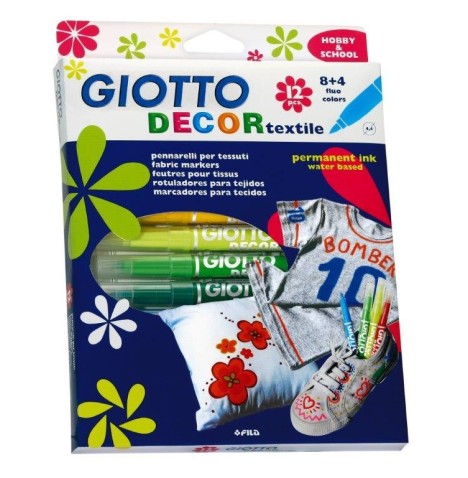 Etui 12 feutres Textile Giotto - Articles Kermesse, Travaux Manuels...