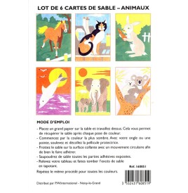 Lot 6 cartes sable animaux