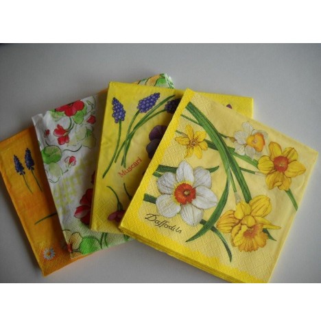 20 serviettes  Fleurs