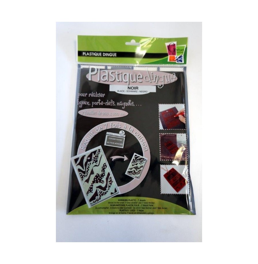 Poch. plastique dingue noir 262*202 mm   7 fl
