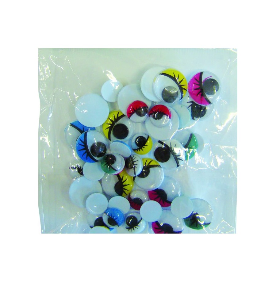 Sachet 40 yeux mobiles  taille et col assortis