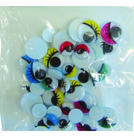 Sachet 40 yeux mobiles  taille et col assortis