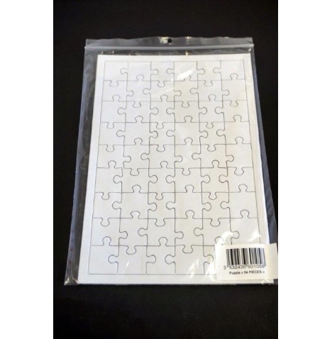 Puzzle carton blanc 54 pièces 240 x 160 mm - Activités Créatives  p...