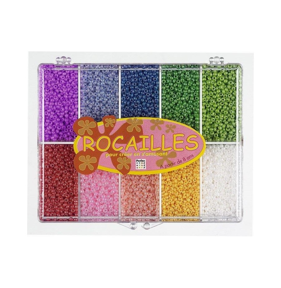 Boîte perles rocailles 2.5 mm perles mix