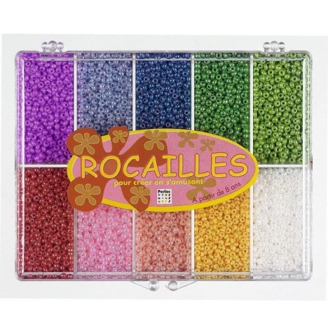 Boîte  rocailles 2.5 mm perles mix