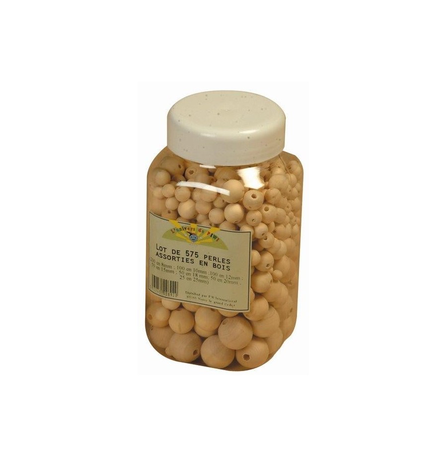 Bocal 575 perles assorties naturelles