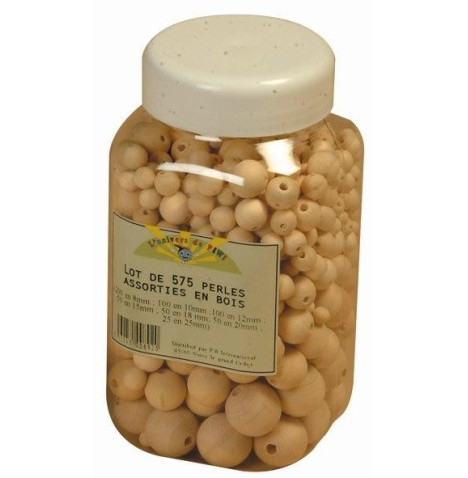 Bocal 575 perles assorties naturelles