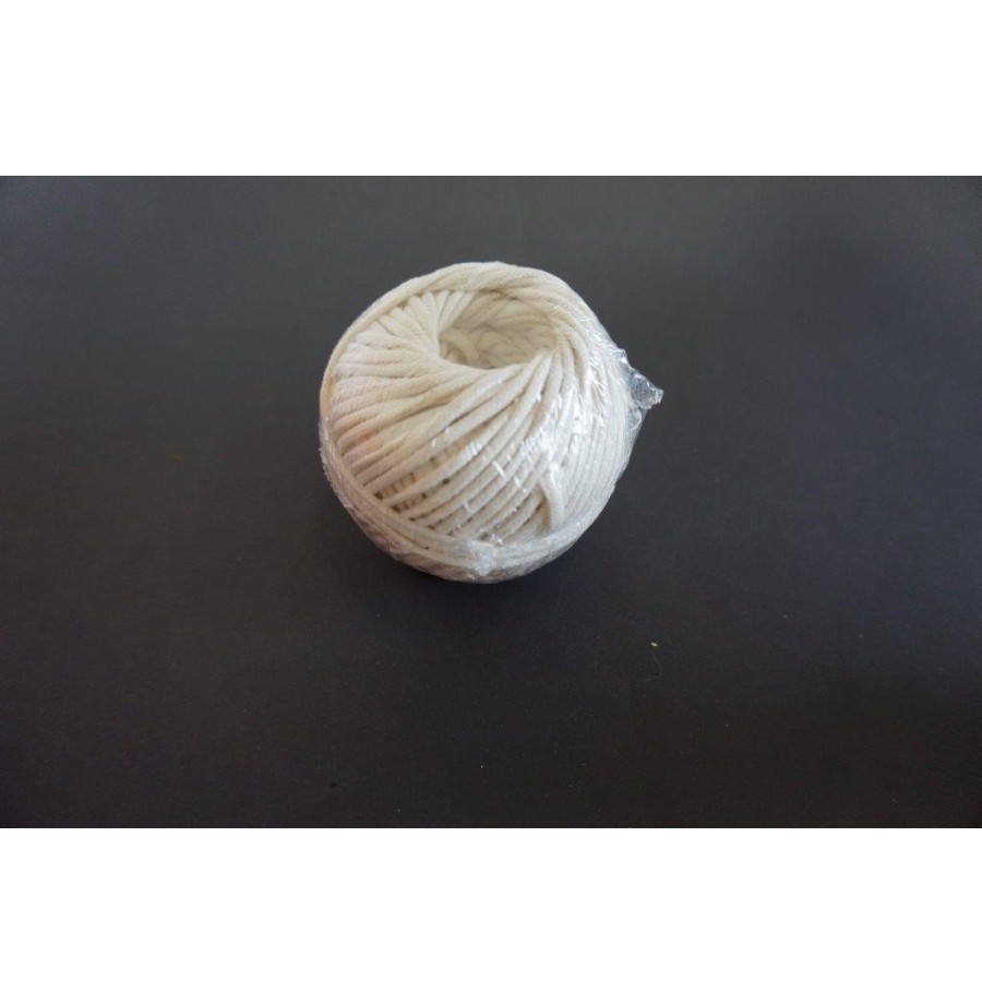 Pelote 100 g coton blanc diamètre 2 mm