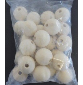 Sachet 25 perles rondes naturelles diam 30 mm - Perles et accessoir...