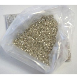 Sachet 50g perles rocailles 2mm argent