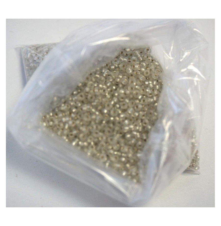 Sachet 50g perles rocailles 2mm argent