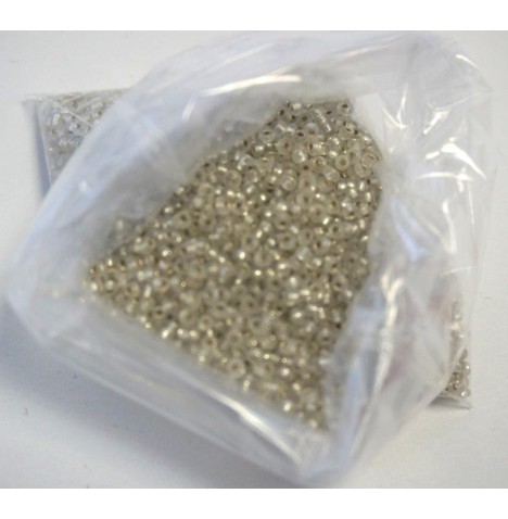 Sachet 50g perles rocailles 2mm argent