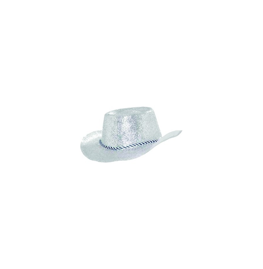 Chapeau Cowboy Pailleté Argent