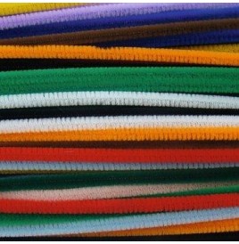 Sachet 45 brins 30cm assortis chenille 6 mm