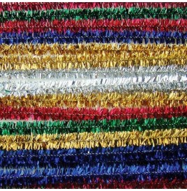 Chenille scintillante 20 brins 30 cm col Ass
