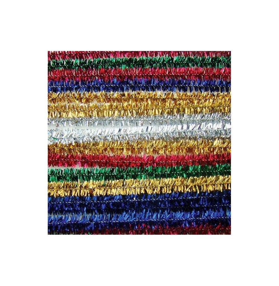 Chenille scintillante sachet de  20 brins 30 cm coloris assortis