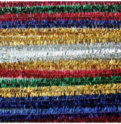 Chenille scintillante 20 brins 30 cm col Ass