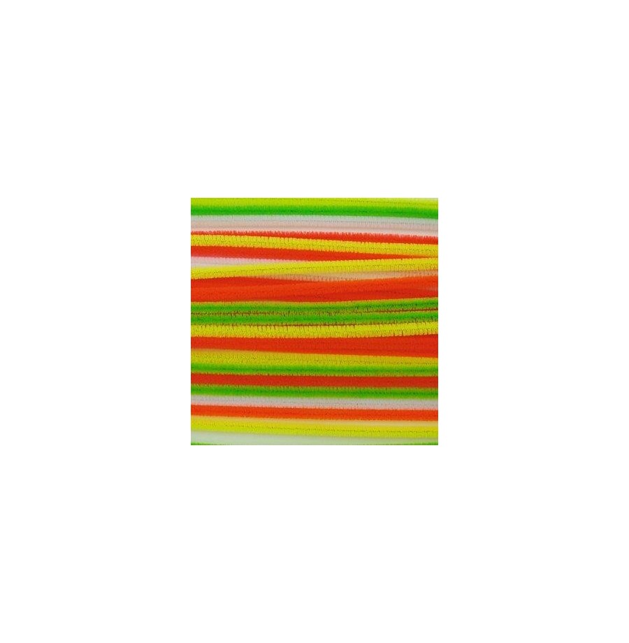 Chenilles fluo sach 28 brins 30 cm col ass