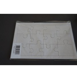 Puzzle carton blanc 12 pièces 200 x 120 mm