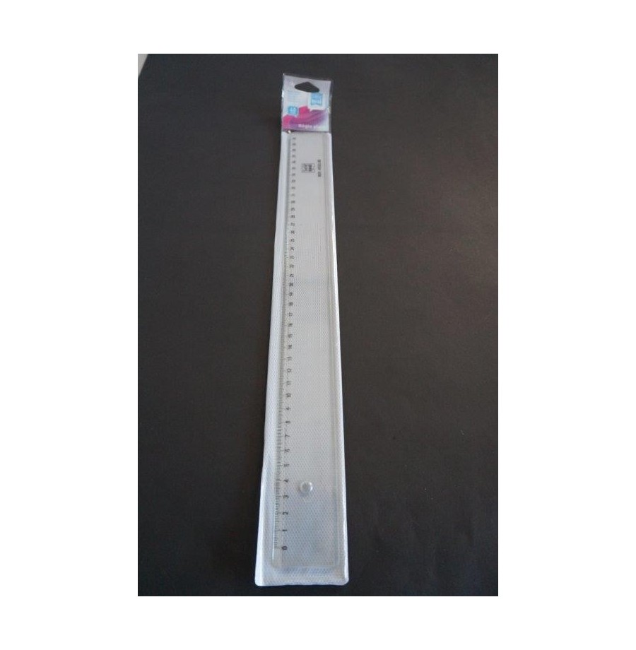 Règle plate 40cm plastique bord anti-tâches