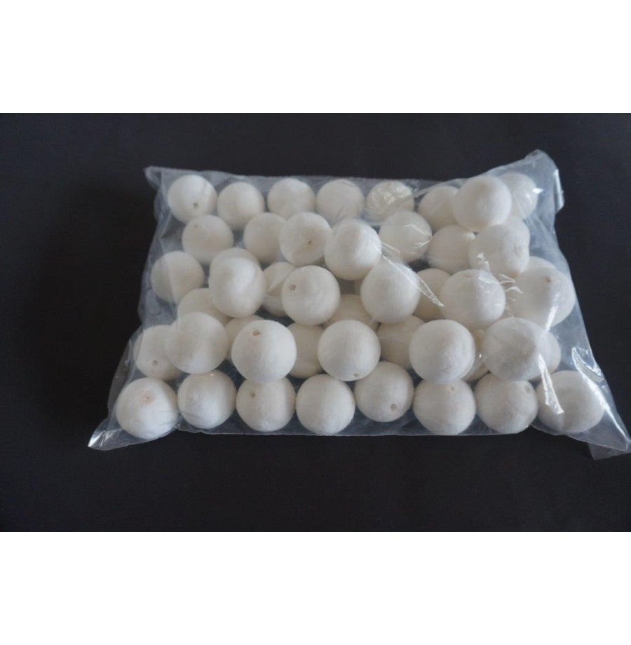 Sachet 25 boules cellulose diam. 50mm blanches