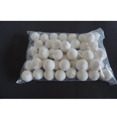 Sachet 25 boules cellulose diam. 50mm blanches - Activités Créative...