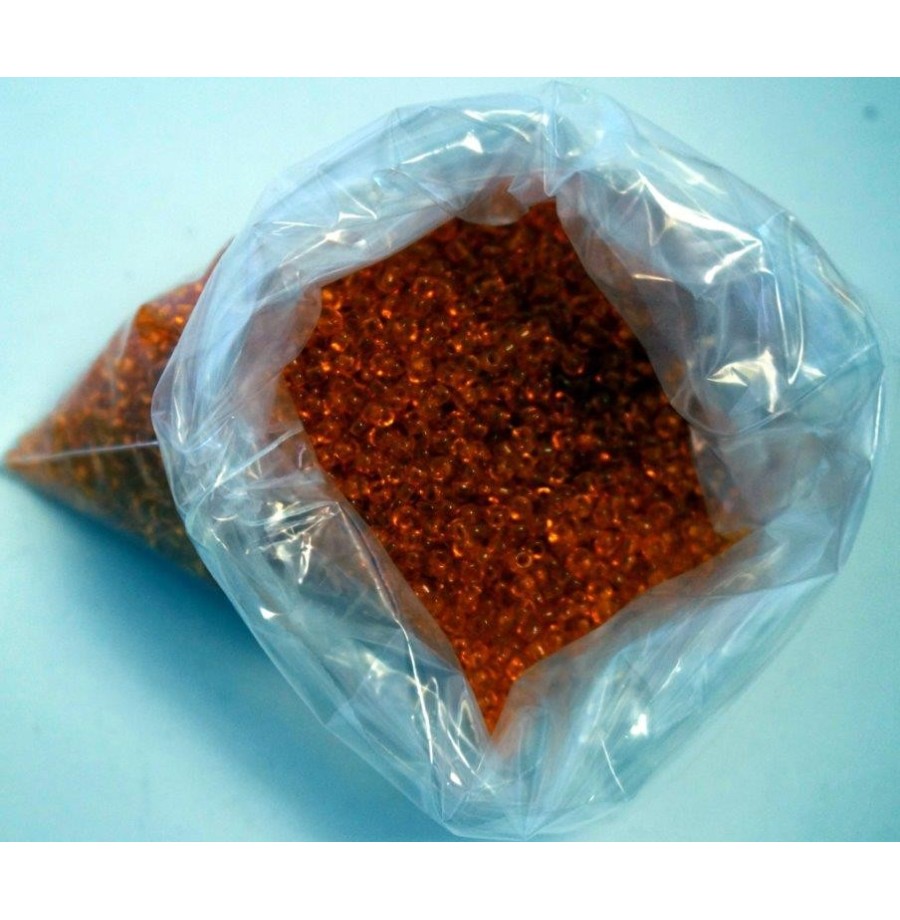 Sachet 100g perle rocaille transp. orange