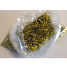 Perles tubes Jaune brillantes  sachet 50 grs