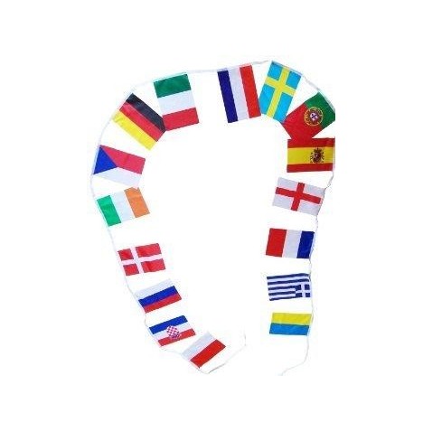Guirlande drapeaux européens  8,5 m – Tissu 27x19 cm
