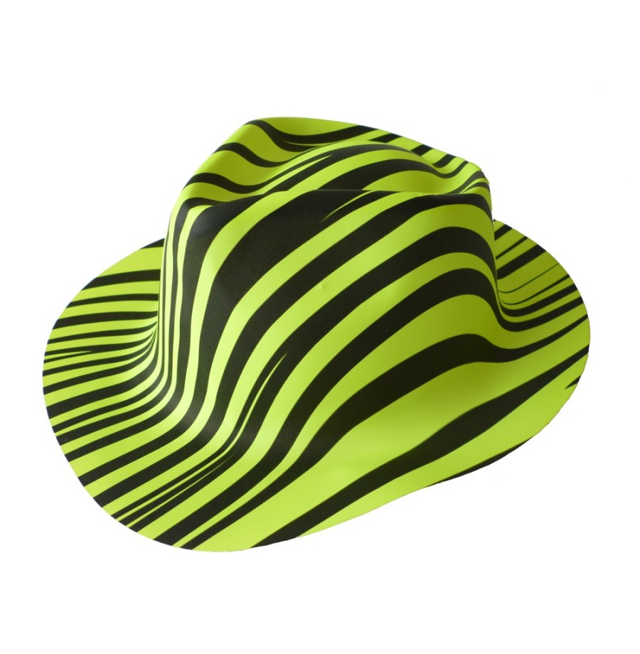 Chapeau zébrés fluo pvc Couleurs au choix Chapeau zébrés fluo pvc Couleurs au choix