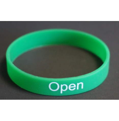 Bracelet silicone vert ''Open'' - Célibataires  pas cher