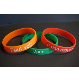 Bracelet silicone orange '' faut voir ''