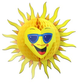 Soleil  en papier alvéolé 50 cm
