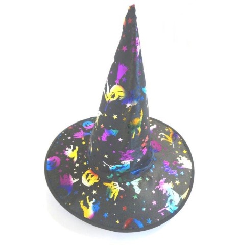 Chapeau sorcière holographique