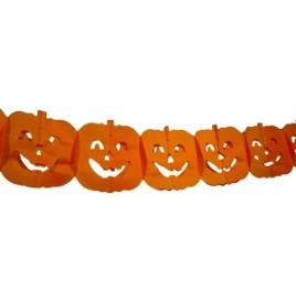 Guirlande Citrouille papier 6 m - Halloween  pas cher