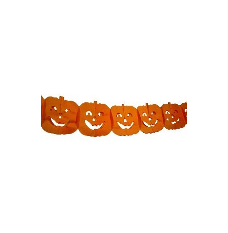 Guirlande Citrouille papier 6 m - Halloween  pas cher