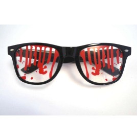 Lunette avec verres ensanglantés