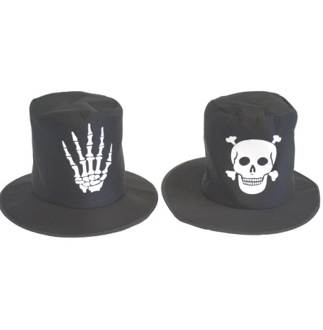 Chapeau ht de forme avec tête de mort