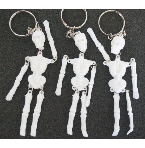 Porte-clé squelette blanc 11 cm