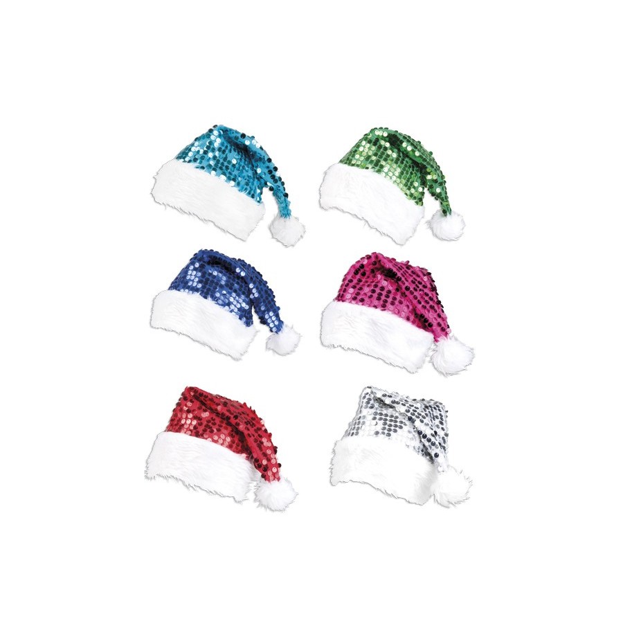 Bonnets de Noël avec sequins Lot de 24