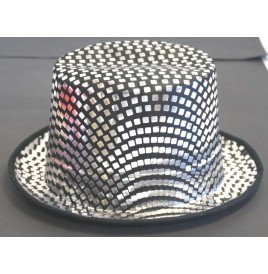 Chapeau Haut de forme Luxe Argent - Chapeaux  pas cher