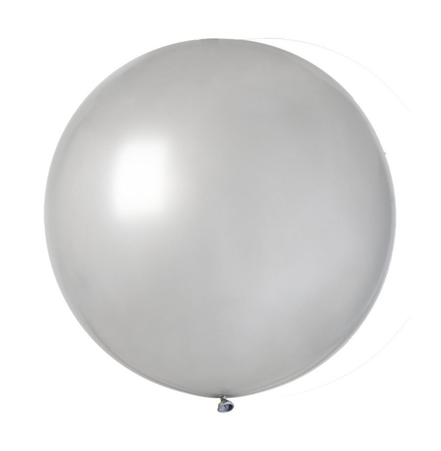 Ballon Géant  rond métal argent 80 cm