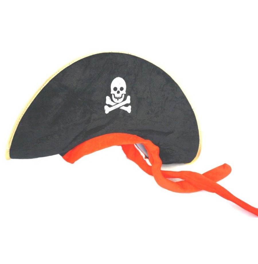 Chapeau Pirate velours avec ruban