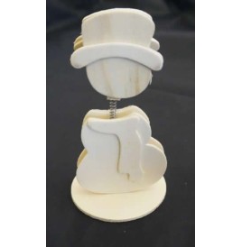 Clip mémo sur ressort Bonhomme de neige 140 mm