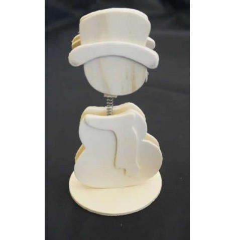 Clip mémo sur ressort Bonhomme de neige 140 mm
