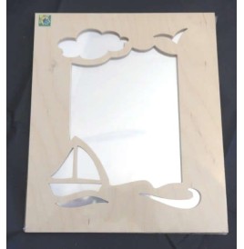 Miroir avec découpes 'mer 225 x 265 mm - Bois - Rotin -Macramé  pas...