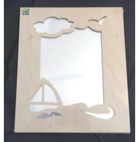 Miroir avec découpes 'mer 225 x 265 mm - Bois - Rotin -Macramé  pas...