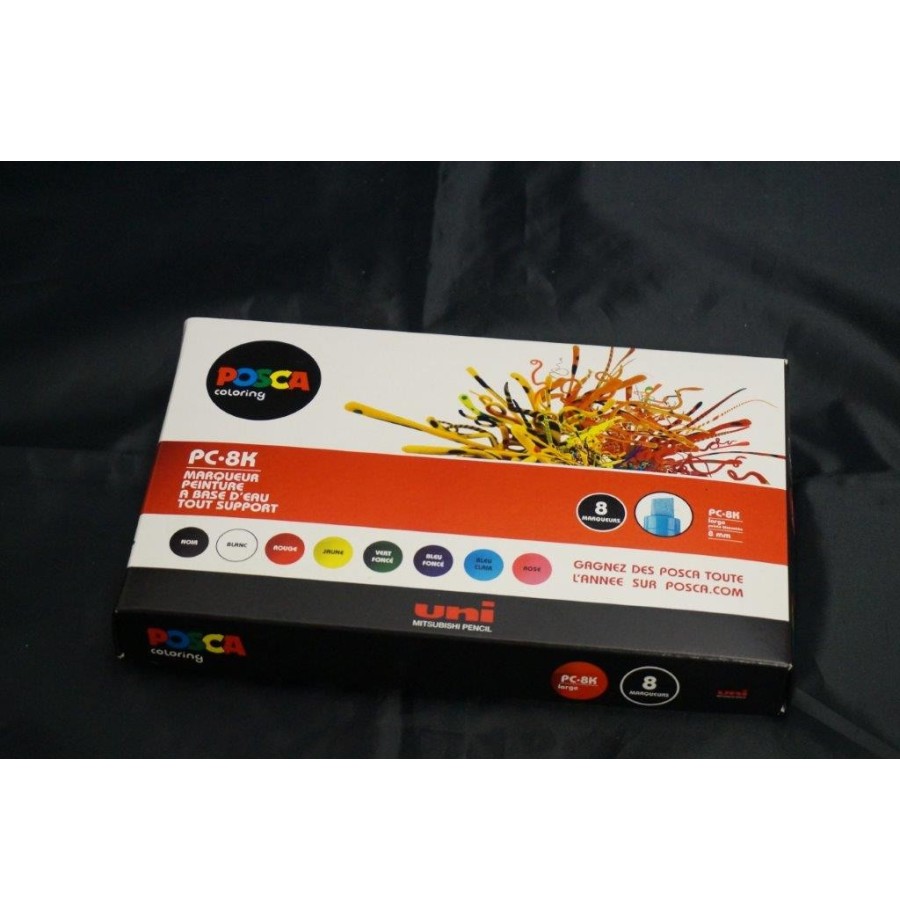 Bte 8 Marqueurs Posca pointe large biseauté