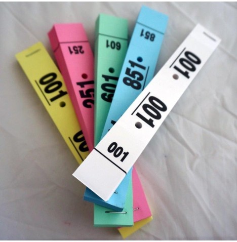 Carnet vestiaire avec trous 50 tickets - Articles Kermesse, Travaux...